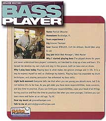 Patrick ORourke / GrooveThumper in Bass Player Publication